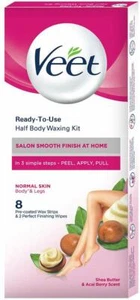 Veet Half Body Waxing Kit Normal Skin, 20 strips Ready to USE Home Salon Finish - Picture 1 of 7