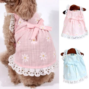 Girl Yorkie Dog Dress Clothes Pet Apparel Outfit for Mini Schnauzer Chihuahua UK - Picture 1 of 15