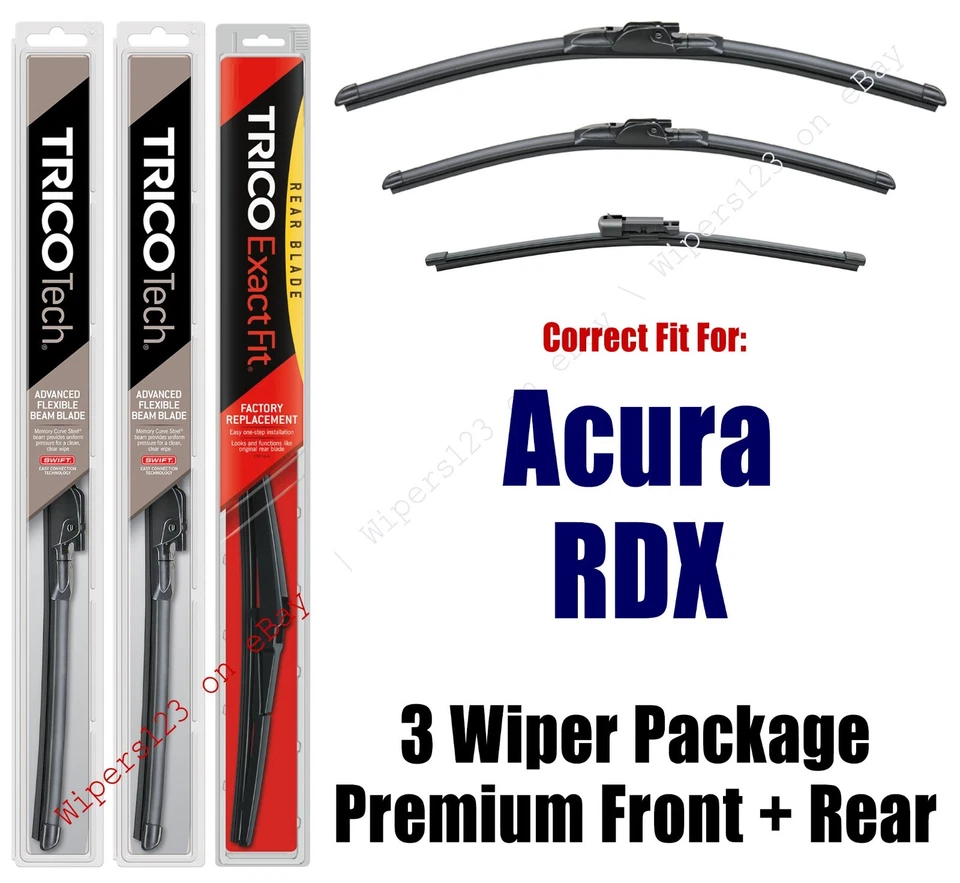 Wipers 3pk Premium Beam Front/Rear fits 2019+ Acura RDX 19260/180/12B Foto 1 de 1