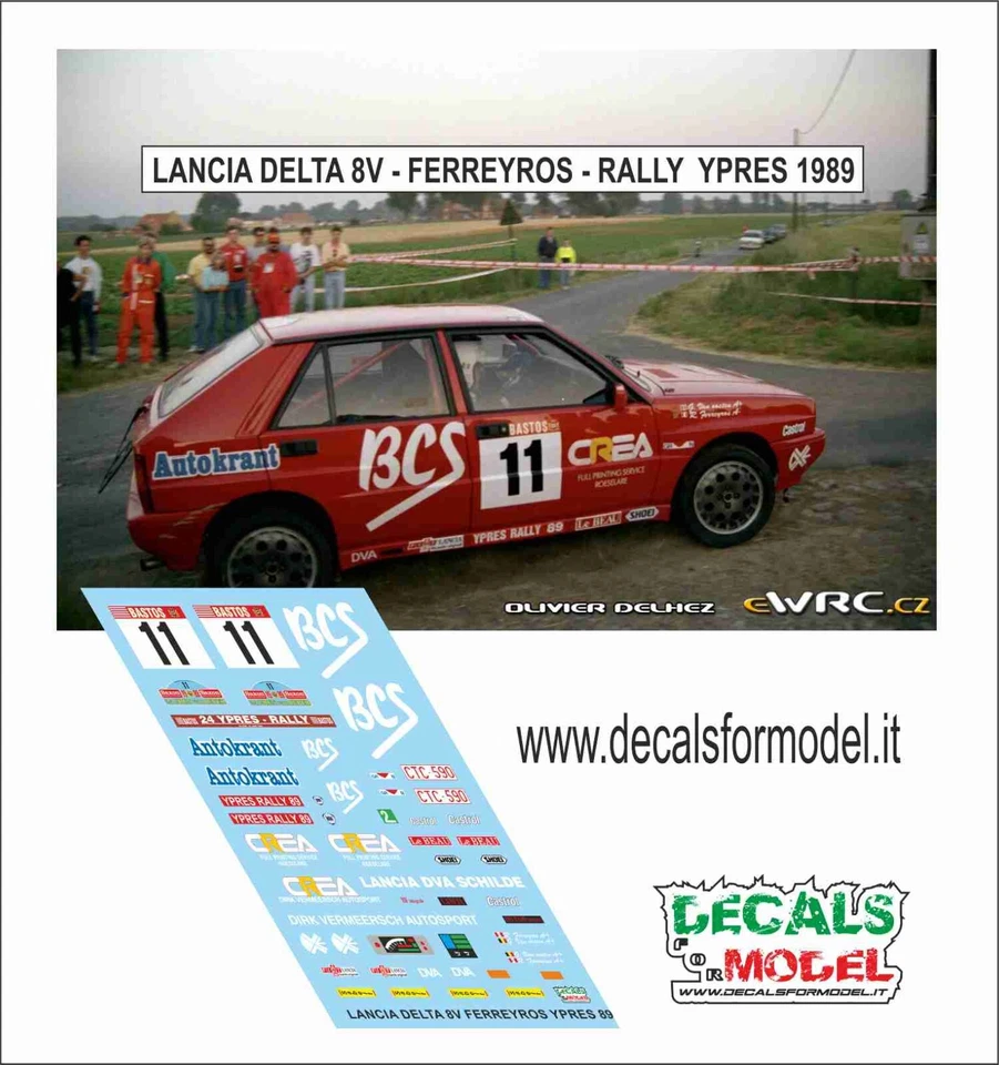DECALS 1:43 LANCIA DELTA 8V FERREYROS RALLY YPRES 1989 - Immagine 1 di 1