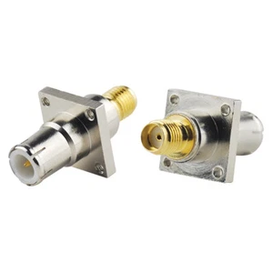 2-PCS SMA Female to BNC Male Quick Connect 4 Hole Flange Mount Connector Adapter - Picture 1 of 1