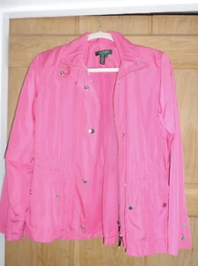 DIVINE WOMENS RALPH LAUREN BRIGHT PINK LIGHTWEIGHT JACKET SIZE PETITE MEDIUM. - Picture 1 of 8