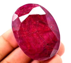 299.5 CT Natural Huge Red Ruby Certified Museum Use Oval Cut Loose Gemstone - Picture 1 of 5