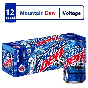 Mountain Dew Voltage Soda Pop Soft Drink Mtn Dew 12 fl oz 12 Pack Can Limited - Picture 1 of 13