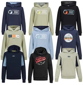 Jack & Jones Kinder Jungen Pullover Hoodie Logo bedruckt warm Winter Kapuze Sweattop - Bild 1 von 11