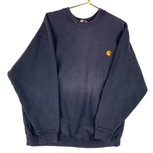 Felpa girocollo Carhartt robusta outdoor taglia XL blu abbigliamento da lavoro - Foto 1 di 4