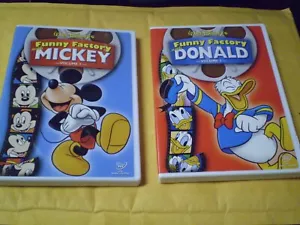 (2) Disney Funny Factory DVD Lot: Volumes 1 & 2 Mickey Mouse + Donald Duck - Picture 1 of 1
