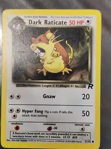 51/82 Dark Raticate Pokémon Card Team Rocket Set HP - Imagen 1 de 4