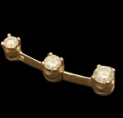 Keepsake Signed Journey 14k Gold 3 Diamond Pendant Past Present Future 0.46 CT - Image 1 of 2