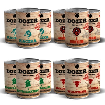 12x400g Katzenfutter Nassfutter DOZER Premium für Katzen Mix TOP in Dosen - Bild 1 von 4