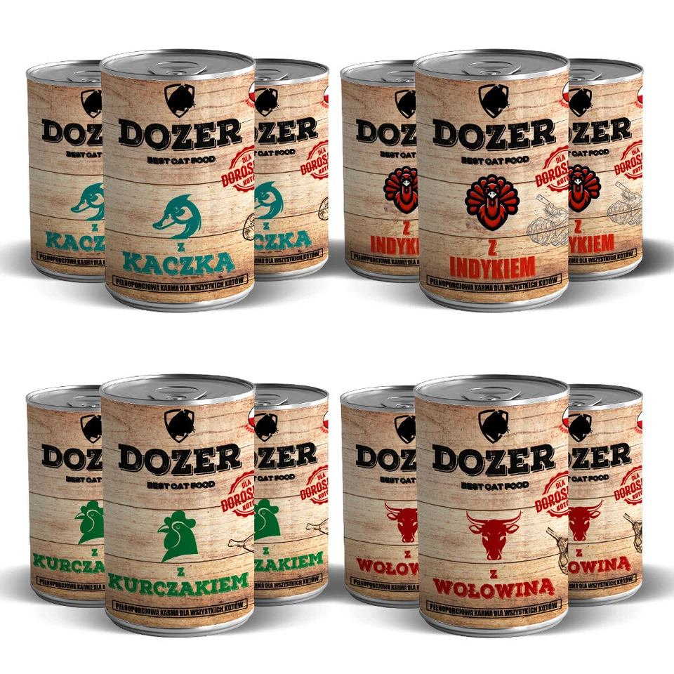 12x400g Katzenfutter Nassfutter DOZER Premium für Katzen Mix TOP in Dosen - Bild 1 von 4