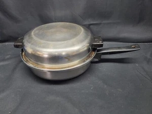 Vintage FLAVORRITE 3-Ply 18-8 Stainless Steel 10 Skillet w/ Dome Lid - Picture 1 of 10
