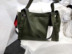 Calvin Klein Luna Faux Leather Tote Bag Purse Handbag in Olive