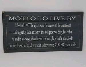 Hanging Wooden Plaque Motto To Live By: Chocolate And Lattes - Picture 1 of 8