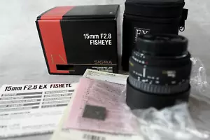 Sigma 15mm F2.8 EX Fisheye Diagonal F/Nikon Lens -Mint w/Box JAPAN - Picture 1 of 22