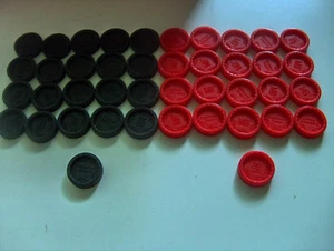 CONNECT 4 connect 4 FOUR Set 42 Black Red checkers Parts Pieces (21 ea color)   - Picture 1 of 1