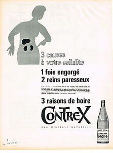 PUBLICITE ADVERTISING  1966  CONTREX   3 causes de votre cellulite eau minérale