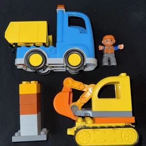 Lego DUPLO 10812 Truck & Tracked Excavator w/ 1 Figure INCOMPLETE Missing 5 pcs - Picture 1 of 17