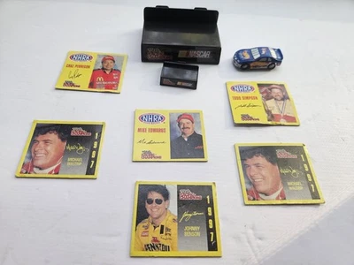 Racing Champions NASCAR NHRA Driver Cards Lot w/ Mini Car & Display Case 1997 - Image 1 of 4