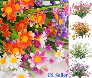 1/2/5 Bundles Artificial Daisies Plastic Flowers Outdoor UV Resistant Fake Daisy - Bild 1 von 17