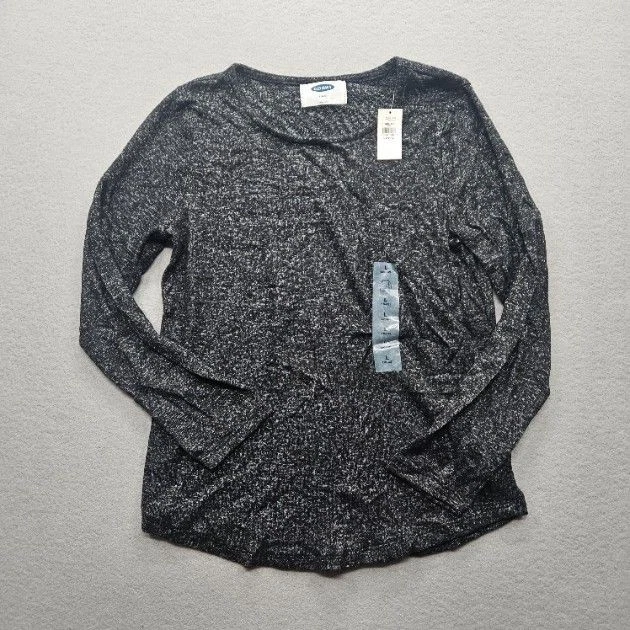 Old Navy Girls Size Large Black White Long Sleeve Top NWT - Image 1 of 4