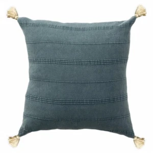 18" X 18" Bluish Gray 100% Cotton Zippered Pillow - Picture 1 of 8