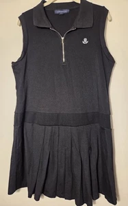 Tommy Hilfiger Tank Kleid Damen L kurz ärmellos Kragen Frontreißverschluss schwarz - Bild 1 von 10