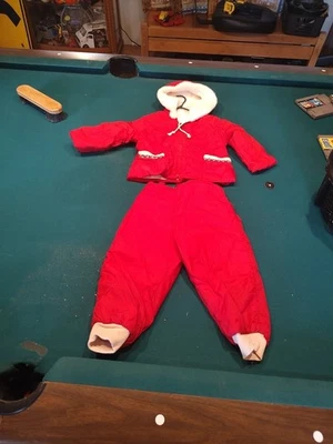 Traje de nieve vintage para niños 1950-60 rojo con medidas interiores blancas en fotos Foto 1 de 4