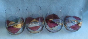 4 Stück Vintage Antoni B mundgeblasene Glas Trinkgläser Mid Century Modern MCM - Bild 1 von 9