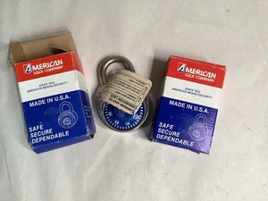 Vintage x 2 American Lock Company Zahlen-Vorhängeschloss Kombi Modell 400 New Old Stock - Bild 1 von 1
