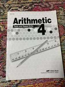 Abeka 4th Grade Arithmetic Tests and Speed Drills Teacher Key Fourth Edition. - Picture 1 of 5