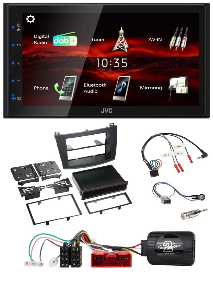JVC USB Bluetooth Lenkrad DAB 2DIN Autoradio für Mazda 3 09-13 analog - Bild 1 von 4