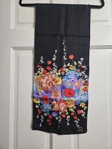 Oscar de la Renta Vintage 100% Silk Floral Scarf, 11" x 52" - Picture 1 of 4