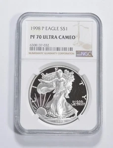 PF70 1998 PROOF American Silver Eagle $1 NGC PR Ucam *9782 - Picture 1 of 5