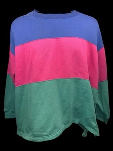 VTG 90's Beverly Hills Polo Club Tri-Color Long Sleeve Crew Neck Pullover Sz 2XL - Picture 1 of 7