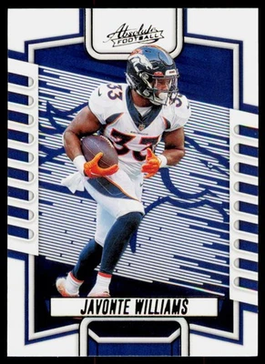 2023 Panini Absolute Javonte Williams 54 Black Denver Broncos - Image 1 of 2