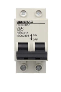 0D1004E Generac CIRCUIT BRK 50A 400V 2POLE - Picture 1 of 1