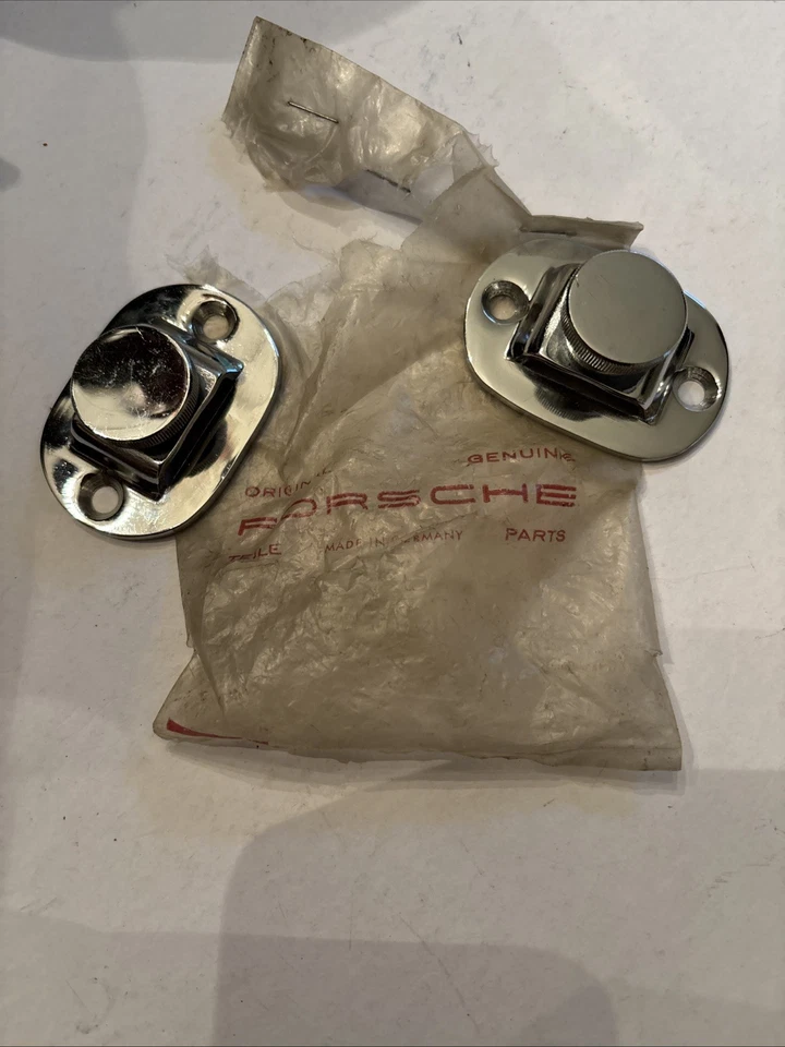 NOS Porsche 356 911 912 Headrest Mount Bracket Pair ORIGINAL Thumb Screws - Image 1 of 4