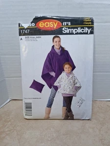 Simplicity Sewing Pattern 1747 Stadium Poncho In 2 Sizes And Pillow - Uncut  - Picture 1 of 5
