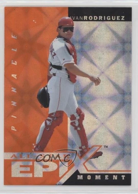 1998 Pinnacle Plus All-Star Epix Moment Orange Ivan Rodriguez #E4 HOF - Image 1 of 2