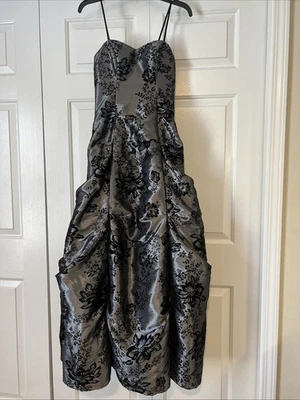 Women’s Formal Black Silver Prom Dress ~ Size 3/4 ~ EUC by Hailey Logan - Image 1 of 4
