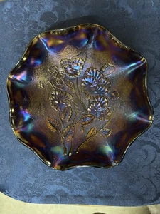 Imperial Amethyst "Pansy" Ruffled Bowl 9" diameter VGC (H) - Picture 1 of 5