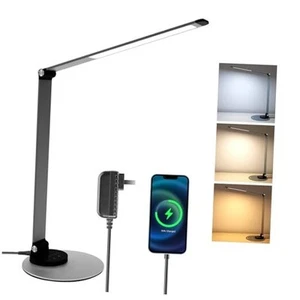 LED Desk Lamp for Home Office, Foldable Desk Light USB Charging Port Touch - Picture 1 of 7