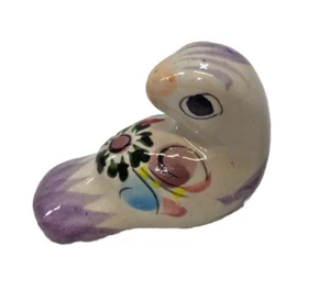 Mexican Pottery Mini Bird Tonala Folk Art Hand Painted Ceramic Mexico - Picture 1 of 6