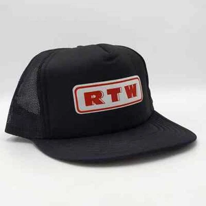 Vintage RTW Snapback Trucker Hat Mesh Cap Advertising Black Red - Picture 1 of 9