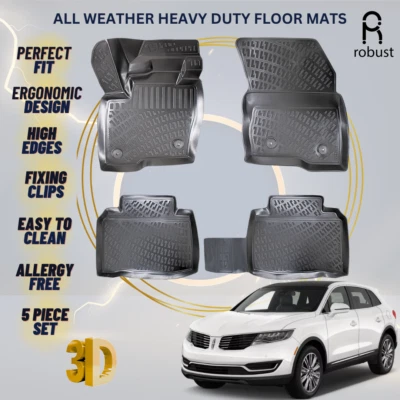 Tapetes forros para Lincoln MKX 2016-2019 alfombras de auto 3D de alta resistencia para todo clima Foto 1 de 4