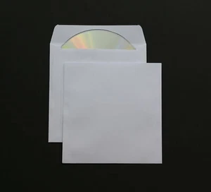 1000 St. Premium Papier CD, Blu-ray, DVD Hüllen 125x125 mit Lasche 90 gr. - Bild 1 von 2