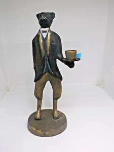Antique CAST Brass BOXER (BUTLER) Candle Sticks - Picture 1 of 2