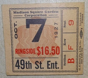 1927 Ringside Ticket Tommy Loughran light heavyweight champion over Mike McLigue - Picture 1 of 2