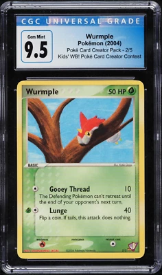 CGC 9.5 Wurmple Illustration WB 2 Poke Card Creator Pack Promo English Pokemon - Image 1 of 2